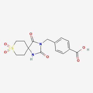 molecular formula C15H16N2O6S B6309312 4-[(8,8-Dioxido-2,4-dioxo-8-thia-1,3-diazaspiro[4.5]dec-3-yl)methyl]benzoic acid CAS No. 2109156-00-3