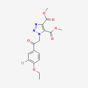 molecular formula C16H16ClN3O6 B6309320 Dimethyl 1-[2-(3-chloro-4-ethoxyphenyl)-2-oxoethyl]-1H-1,2,3-triazole-4,5-dicarboxylate CAS No. 2109148-38-9