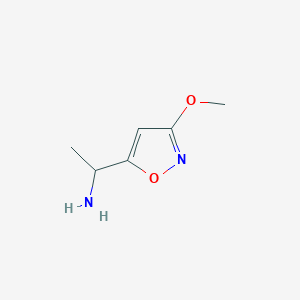 molecular formula C6H10N2O2 B6309359 1-(3-Methoxyisoxazol-5-yl)ethan-1-amine CAS No. 54258-28-5