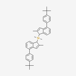molecular formula C42H48Si B6309426 Bis[4-(4-tert-Butylphenyl)-2-methylindenyl]-dimethylsilane CAS No. 272436-72-3