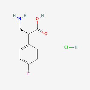 molecular formula C9H11ClFNO2 B6309441 (R)-3-Amino-2-(4-fluoro-phenyl)-propionic acid hydrochloride CAS No. 2089388-79-2