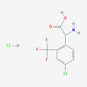 molecular formula C9H8Cl2F3NO2 B6309453 Amino[4-chloro-2-(trifluoromethyl)phenyl]acetic acid hydrochloride (H-Phg(2-CF3,4-Cl)-OH) CAS No. 1910805-20-7