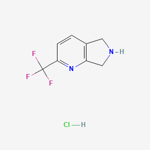 molecular formula C8H8ClF3N2 B6309469 2-(Trifluoromethyl)-6,7-dihydro-5H-pyrrolo[3,4-b]pyridine hydrochloride CAS No. 1998215-94-3