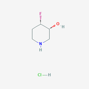 molecular formula C5H11ClFNO B6309573 (3R,4S)-rel-4-氟-3-哌啶醇盐酸盐 CAS No. 1638765-12-4