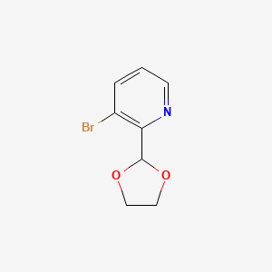 molecular formula C8H8BrNO2 B6309598 3-Bromo-2-(1,3-dioxolan-2-yl)pyridine CAS No. 1651230-77-1