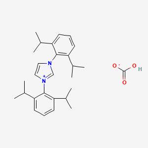 molecular formula C28H38N2O3 B6309694 1,3-Bis(2,6-di-i-propylphenyl)imidazolium bicarbonate, min. 97% IPrH.HCO3 CAS No. 1663476-15-0