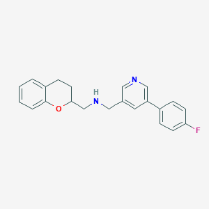 molecular formula C22H21FN2O B063097 N-((3,4-Dihydro-2H-1-benzopyran-2-yl)methyl)-5-(4-fluorophenyl)-3-pyridinemethanamine CAS No. 177975-08-5