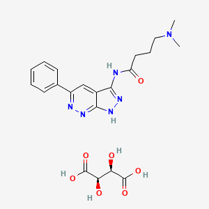 molecular formula C21H26N6O7 B6309755 4-Dimethylamino-n-(5-phenyl-1H-pyrazolo[3,4-c]pyridazin-3-yl)-butyramide tartaric acid salt CAS No. 1858224-32-4
