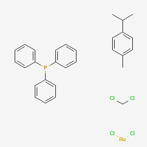 molecular formula C29H31Cl4PRu B6309814 Dichloro(p-cymene)triphenylphosphineruthenium(II) dichloromethane adduct, min. 98% CAS No. 52490-94-5