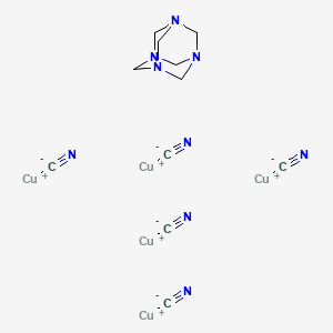 molecular formula C11H12Cu5N9 B6309827 六亚甲基四胺五[氰化铜(I)]；98% MOF CAS No. 1042093-98-0
