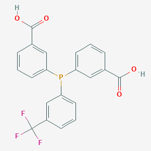 molecular formula C21H14F3O4P B6309864 Bis(3-carboxyphenyl)(3-trifluoromethylphenyl)phosphine;  min. 97% m-Miran2phos CAS No. 1808959-39-8