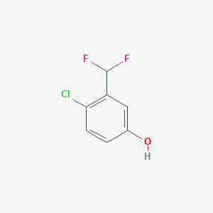 molecular formula C7H5ClF2O B6309893 4-Chloro-3-(difluoromethyl)phenol CAS No. 1261605-21-3