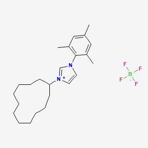 molecular formula C24H37BF4N2 B6309902 1-(2,4,6-Trimethylphenyl)-3-(cyclododecyl)imidazolium tetrafluoroborate, min. 97% CAS No. 1583244-17-0