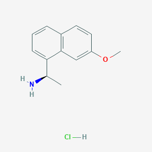 molecular formula C13H16ClNO B6309919 (1R)-1-(7-Methoxynaphthalen-1-yl)ethanamine hydrochloride, 98%, ee 99% CAS No. 2301858-06-8