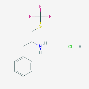 molecular formula C10H13ClF3NS B6309937 alpha-(Trifluoromethylthio)methyl-phenethylamine hydrochloride, 97% CAS No. 1823069-59-5