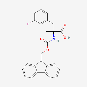molecular formula C25H22FNO4 B6309997 Fmoc-alpha-methyl-L-3-fluorophenylalanine (Fmoc-L-aMePhe(3-F)-OH) CAS No. 1410792-23-2