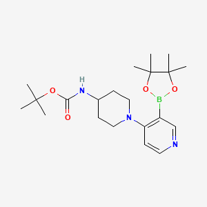 molecular formula C21H34BN3O4 B6310029 4-(4-((tert-Butoxycarbonyl)amino)piperidin-1-yl)pyridine-3-boronic acid pinacol ester CAS No. 2096330-58-2