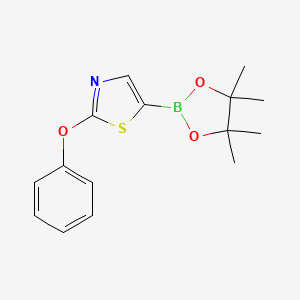 molecular formula C15H18BNO3S B6310085 2-(Phenoxy)thiazole-5-boronic acid pinacol ester CAS No. 2096337-60-7