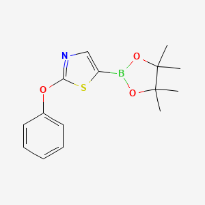 molecular formula C15H18BNO3S B6310085 2-Phenoxy-5-(4,4,5,5-tetramethyl-1,3,2-dioxaborolan-2-yl)thiazole CAS No. 2096337-60-7