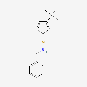 molecular formula C18H27NSi B6310165 N-(Benzyl)-N-(3-tert-butylcyclopentadienyldimethylsilyl)amine CAS No. 1858255-95-4