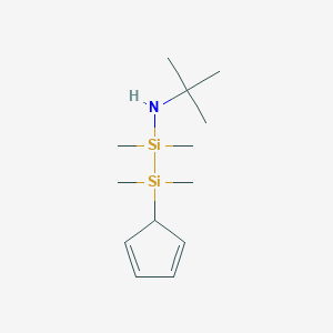 molecular formula C13H27NSi2 B6310188 N-(tert-Butyl)-N-(cyclopentadienyltetramethyldisilyl)amine CAS No. 1858256-50-4