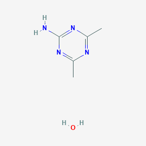 molecular formula C5H10N4O B063103 4,6-dimethyl-1,3,5-triazin-2-amine Hydrate CAS No. 175278-59-8