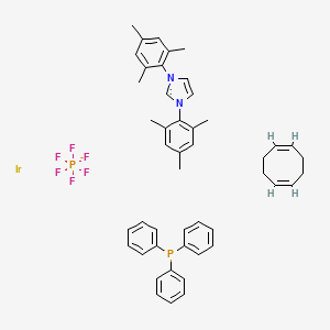 molecular formula C47H51F6IrN2P2- B6310323 TriPhphosphine(1,5-cyoctadiene)[1,3-bis(2,4,6-trimethylPh)imidazol-2-ylidene]Ir(I) PF6, 98% CAS No. 1019853-00-9