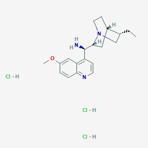 molecular formula C20H30Cl3N3O B6310324 (9R)-10,11-二氢-6'-甲氧基辛可南-9-胺三盐酸盐，90% CAS No. 931098-92-9
