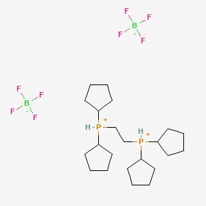 molecular formula C22H42B2F8P2 B6310339 1,2-Bis(dicyclopentylphosphonium)ethane bis(tetrafluoroborate), min. 97% CAS No. 1799401-52-7