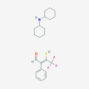 alpha-(2,2,2-Trifluoro-1-mercaptoethylidene)benzeneacetaldehyde, compound with N-cyclohexylcyclohexanamine (1:1)
