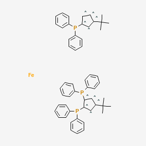molecular formula C54H53FeP3 B6310381 1',4-Bis(t-butyl)-1,2,3'-tris(diphenylphosphino)ferrocene;  98% HiersoPHOS-2 CAS No. 1159850-42-6