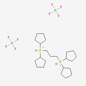 molecular formula C23H44B2F8P2 B6310386 1,3-Bis(dicyclopentylphosphonium)propane bis(tetrafluoroborate);  97% CAS No. 1799401-53-8