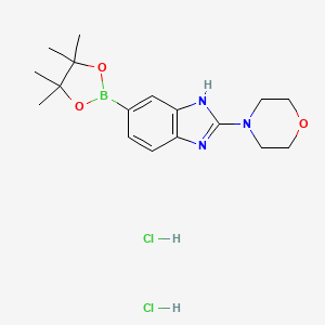 molecular formula C17H26BCl2N3O3 B6310417 2-(Morpholino)-1H-benzimidazole-5-boronic acid, pinacol ester dihydrochloride salt CAS No. 1314216-43-7