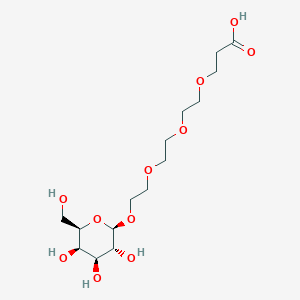 molecular formula C15H28O11 B6310437 (((beta-D-Galactopyranosyl-oxy)ethoxy)ethoxy)propionic acid CAS No. 1858224-12-0