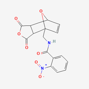 molecular formula C16H12N2O7 B6310490 exo-cis-(+/-)-1-(Benzylamido-methyl-2-nitro)-7-oxabicyclo[2.2.1]hept-5-en-2,3-dicarboxylic anhydride;  98% CAS No. 1335042-05-1