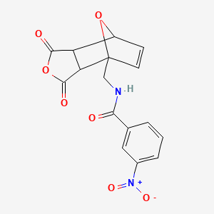 molecular formula C16H12N2O7 B6310501 exo-cis-(+/-)-1-(Benzylamido-methyl-3-nitro)-7-oxabicyclo[2.2.1]hept-5-en-2,3-dicarboxylic anhydride;  98% CAS No. 1335042-55-1