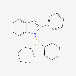 molecular formula C26H32NP B6310565 1-(Dicyclohexylphosphino)-2-phenyl-1H-indole;  98% NPCy Phendole-Phos CAS No. 947402-57-5
