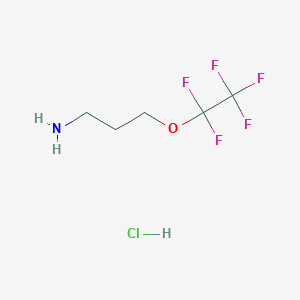 molecular formula C5H9ClF5NO B6310644 3-(Pentafluoroethyloxy)propylamine hydrochloride, 97% CAS No. 1301739-07-0