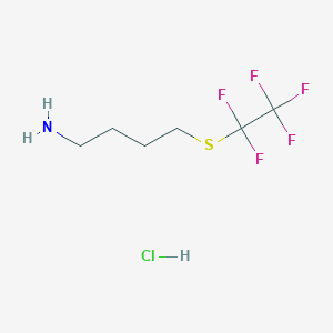molecular formula C6H11ClF5NS B6310658 4-(Pentafluoroethylthio)butylamine hydrochloride, 97% CAS No. 1286744-22-6