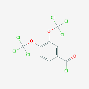 molecular formula C9H3Cl7O3 B6310775 3,4-Bis(trichloromethoxy)benzoyl chloride, 95% CAS No. 2088945-17-7