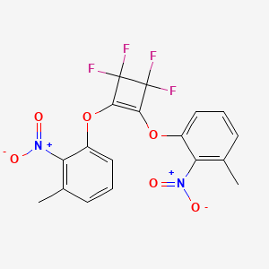 molecular formula C18H12F4N2O6 B6310979 1,2-Bis(2-nitro-3-methylphenoxy)-3,3,4,4-tetrafluorocyclobutene CAS No. 2088941-93-7