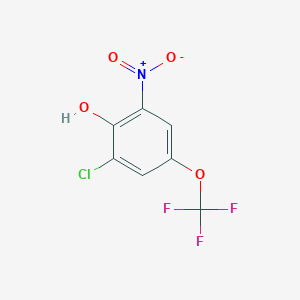 molecular formula C7H3ClF3NO4 B6311059 2-Chloro-6-nitro-4-(trifluoromethoxy)phenol, 97% CAS No. 2088943-06-8