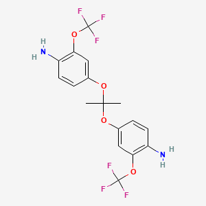 molecular formula C17H16F6N2O4 B6311083 2,2-Bis[4-amino-3-(trifluoromethoxy)phenyl]propane CAS No. 2088942-76-9