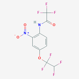 molecular formula C10H5F7N2O4 B6311158 2,2,2-Trifluoro-N-[2-nitro-4-(1,1,2,2-tetrafluoroethoxy)phenyl]acetamide, 96% CAS No. 2088943-02-4