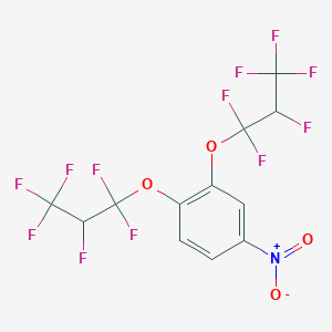 molecular formula C12H5F12NO4 B6311183 3,4-Bis(1,1,2,,3,3,3-hexafluoropropoxy)nitrobenzene, 90% CAS No. 2088945-87-1