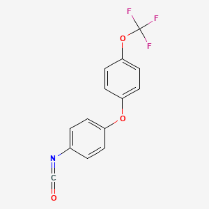 molecular formula C14H8F3NO3 B6311217 4-(Isocyanato)-4'-(trifluoromethoxy)-diphenyl ether, 97% CAS No. 1786423-75-3