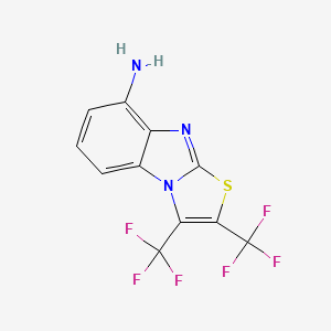 molecular formula C11H5F6N3S B6311252 2,3-Bis(trifluoromethyl)-8-amino-thiazolo[3,2-a]benzimidazole, 95% CAS No. 2088945-85-9