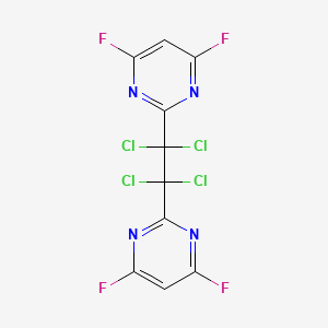 molecular formula C10H2Cl4F4N4 B6311308 1,1,2,2-Tetrachloro-1,2-bis(4,6-difluoropyrimidinyl)ethane CAS No. 2088945-27-9