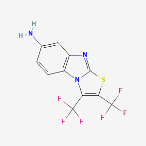 molecular formula C11H5F6N3S B6311348 2,3-Bis(trifluoromethyl)-thiazolo[3,2-a]benzimidazol-6-amine CAS No. 2088942-98-5