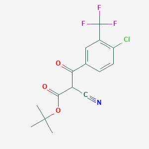 molecular formula C15H13ClF3NO3 B6311361 tert-Butyl 3-[4'-chloro-3'-(trifluoromethyl)phenyl]-2-cyano-3-oxopropanoate CAS No. 2088945-48-4